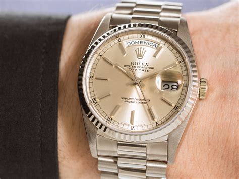 rolex day-date 18k white gold|vintage Rolex 18k gold day.